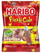 HARIBO Gummi Candy, Fizzy-Cola Gummy Candy Soda Bottles, 5 Ounce (PACK OF 12)