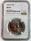 1963-D FRANKLIN HALF DOLLAR NGC MS64 774196