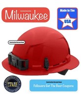 Bolt Milwaukee Tool 48-73-1209 Red Full Brim Vented Hard Hat W/4Pt Ratcheting