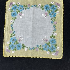 Vintage Ladies Hankies Handkerchief Yellow