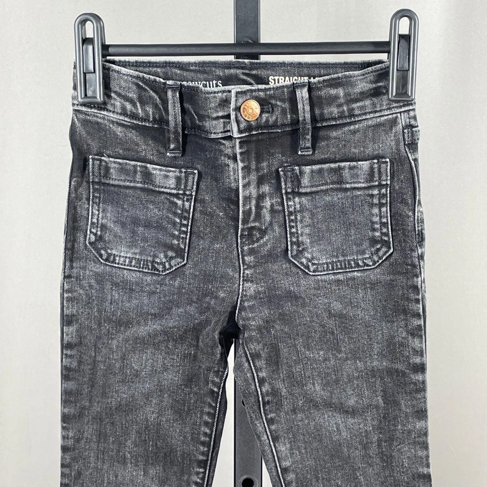NUEVO J Crew Crewcuts Jeans Niñas 6 Negro Denim Ajustado Informal Preppy Clásico Foto 2 de 4