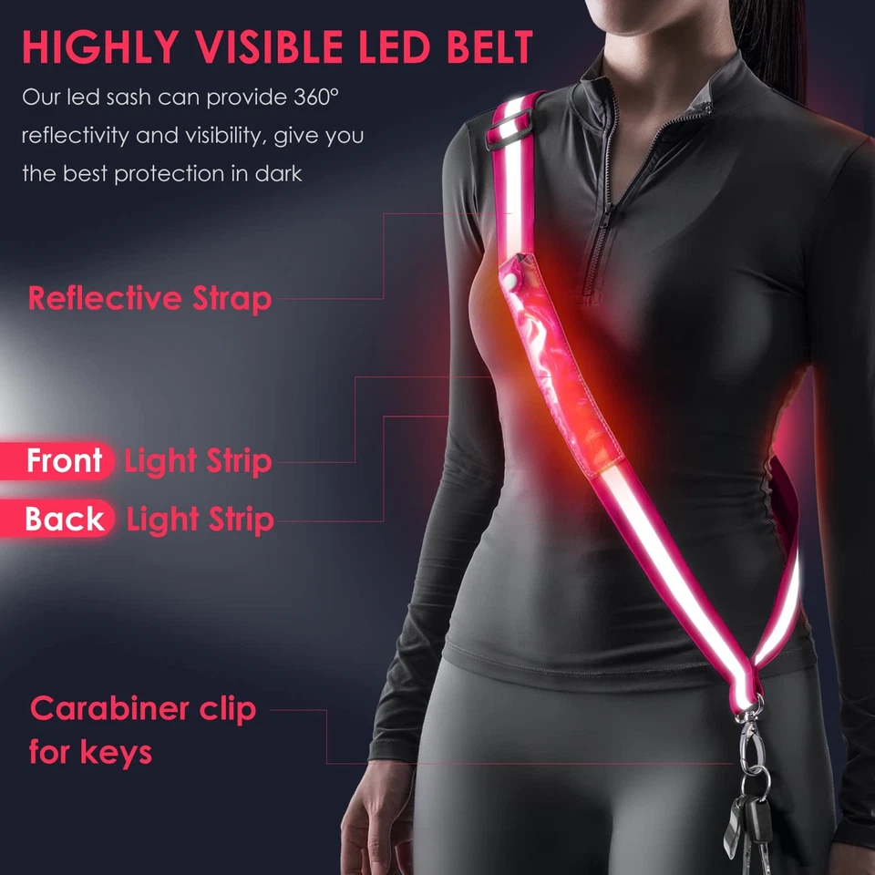 Faixa reflexiva de cinto de LED Todoxi para caminhar à noite, alta visibilidade - Imagem 2 de 4