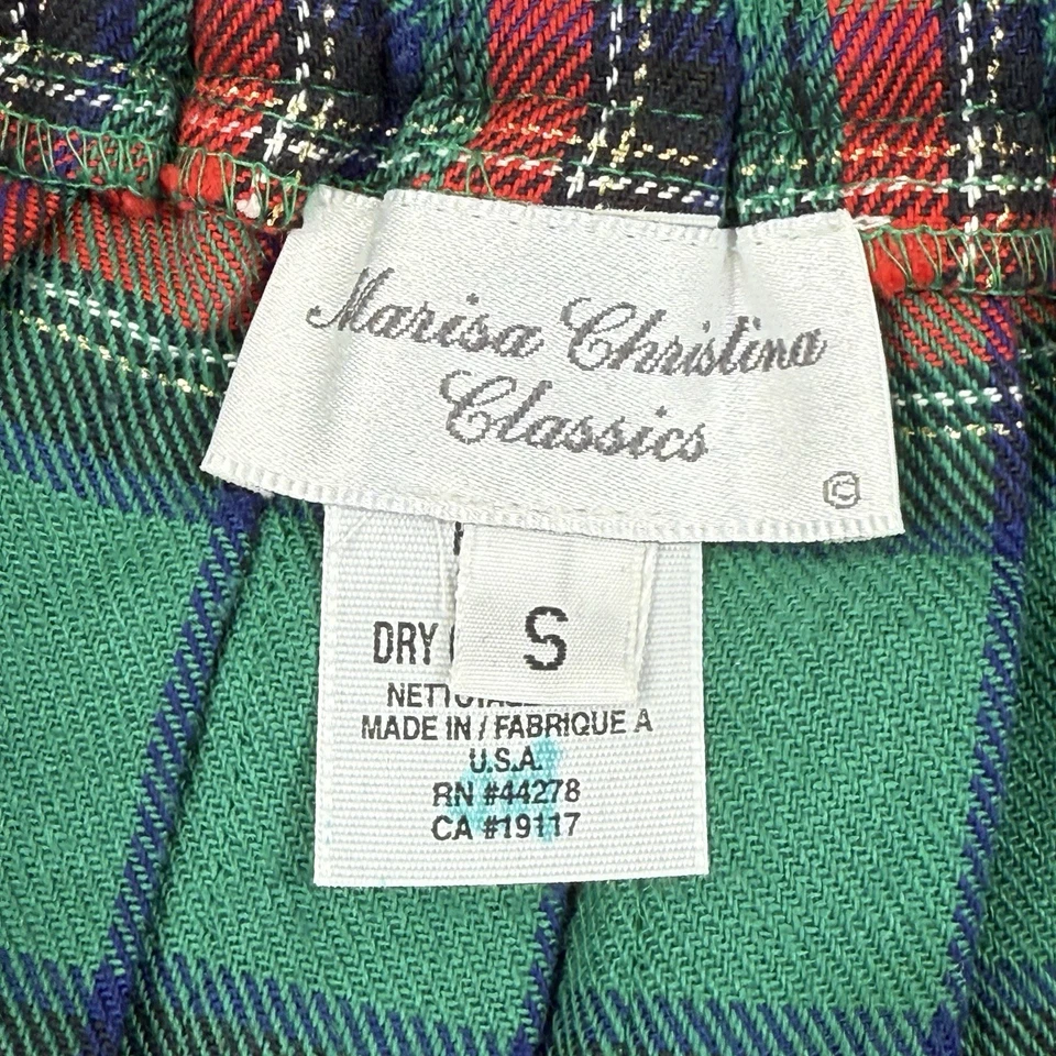 Vintage Marisa Christina Maxi Skirt Size S Christmas Plaid 100% Rayon Pleated - Image 3 of 4