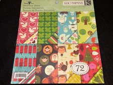K Company 8.5"x8.5" Holiday Designer Paper Pad 72 Single Sheets-NEW