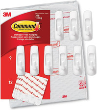 Command Medium Utility Hooks, 9 Wall Hook and 12 Strips, Damage-Free Hanging wit 1.89 per strip