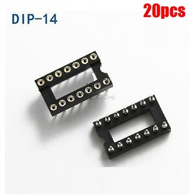 20Pcs Gold Plated Machined 14Pin Sip Solder Type Socket Adaptor Round Dip New sf