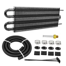 4 Pass Ultra-Cool Tube and Fin Transmission Cooler Universal 5/16" 4-pass Black