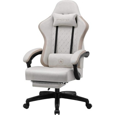 GTPLAYER Fabric Gaming Chair with Footrest, Computer Desk Chair with Pocket Spri