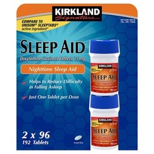 Kirkland Signature Nighttime Sleep Aid Tablets, 192 Count, Fast Relief