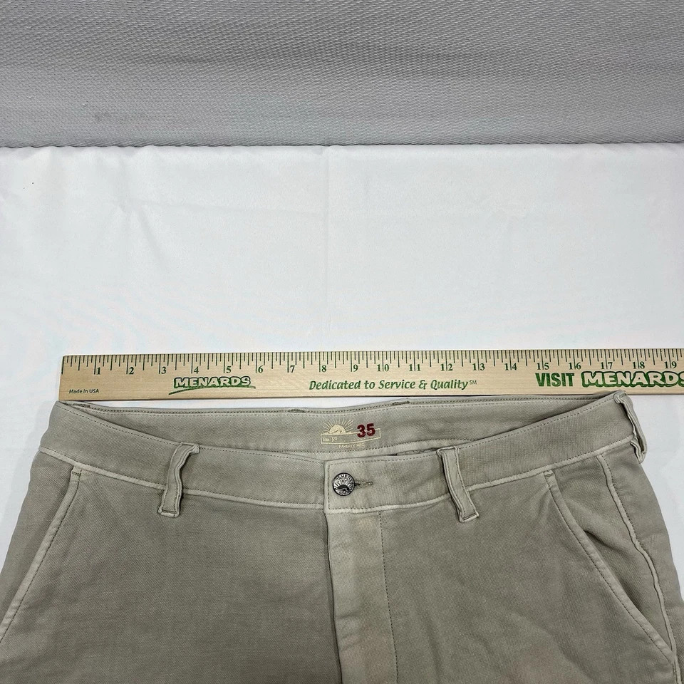 Pantalones Cortos Faherty Para Hombres 35x7” Caqui Todo el Día Elastizados Informales Ligeros Chino Mancha Foto 3 de 4