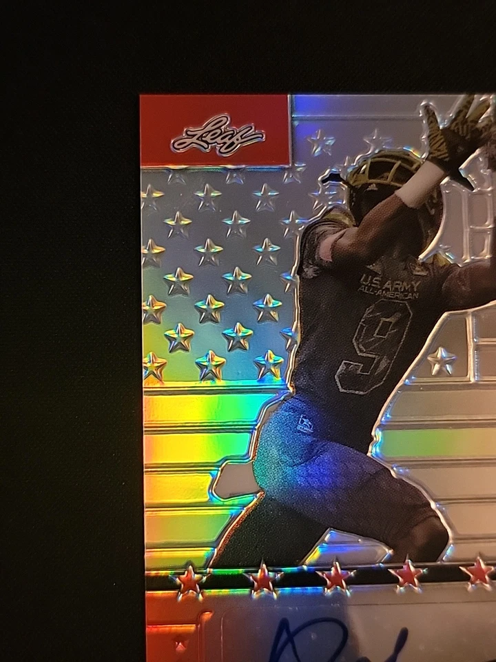 2016 Leaf Army All-American Binjimen Victor Red Prismatic Auto /2 - Image 4 of 4