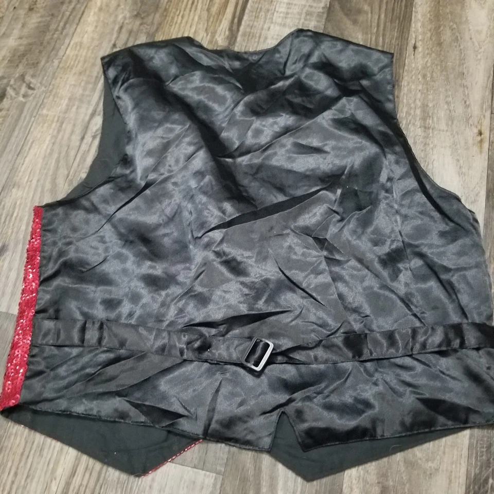 Chaleco de Navidad JC 001 EE. UU. Lentejuelas Fiesta de Vacaciones Árboles Brillantes Rojo XL De Colección Foto 2 de 4