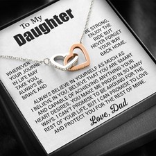 To My Daughter Necklace, Daughter Father Necklace, Daughter Gift From Dad