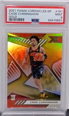 GOLD 2021-22 Chronicles Draft Picks Cade Cunningham RC  #/10 Cowboys PSA Grade 9