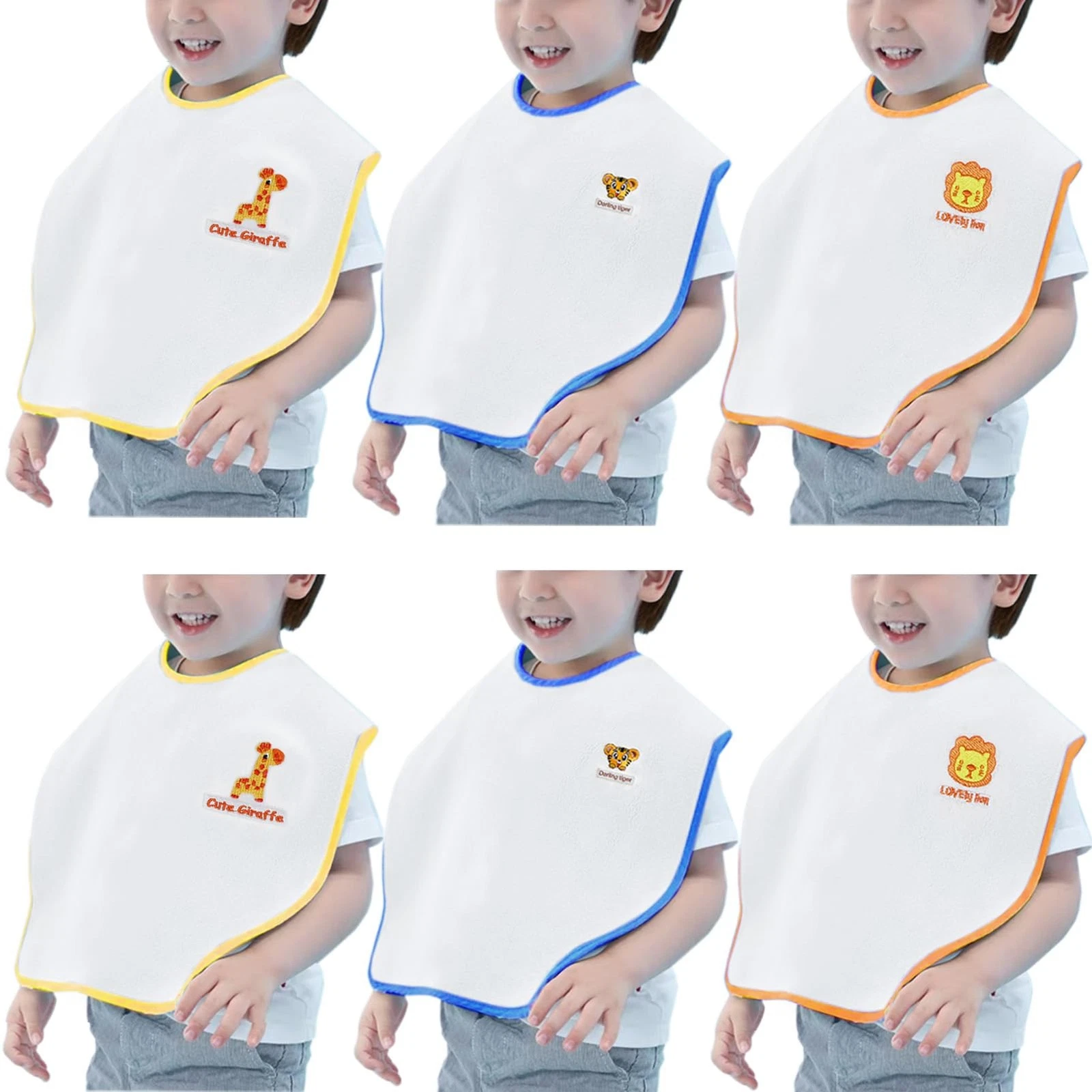 6 Pack Baby Bibs for Baby Girls Boys, Full Coverage Large Bibs, Soft Absorben...