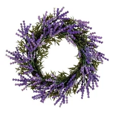 Vickerman 16" Purple Artificial Plastic Lavender Wreath