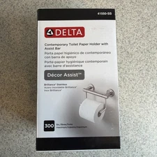 Delta 41550-SS Wall Mounted Toilet Paper Holder w/Assist Bar -