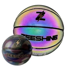  HyperGlow Holographic Basketball – Ultra-Reflective Glow in Dark, Cool 7 Black