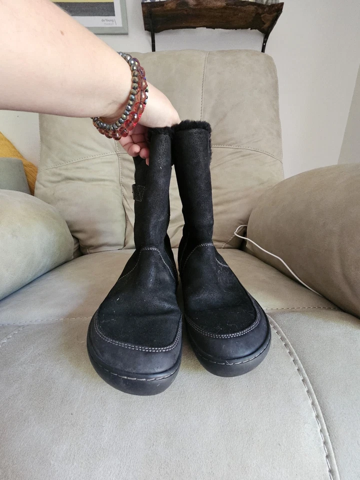 Birkenstock Woodbury Black Suede Warm Fur Boots SZ EU 39 US 8.5 - Image 2 of 4