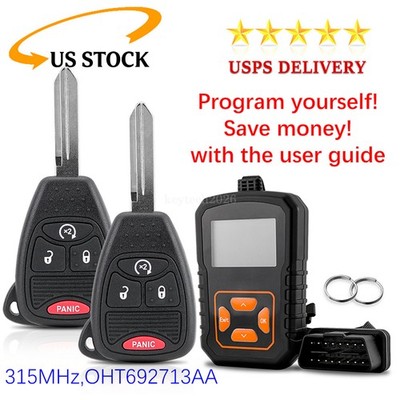 2 For 2007 - 2017 Jeep Patriot Wrangler Compass Remote Start Key Fob OHT692713AA