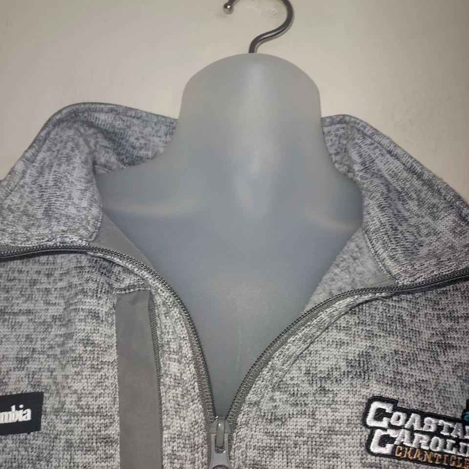 Columbia Mens Pullover Sweater  XXL  Fleece Lined Coastal Carolina 1/2 Zip  Gray - Image 3 of 4