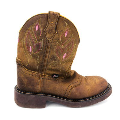Womens 9 B Justin Gypsy Gemma Boots Brown Shetland Buffalo Oiled Leather GY9526