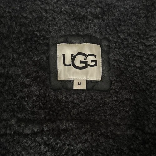 UGG Clint Men's Black Suede Lambskin Leather Shearling Trucker Jacket Coat M image 6