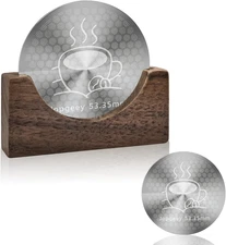 53.35Mm Espresso Puck Screen with Stand, 0.9Mm 150Μm Ultra Thin Reusable Coffee 