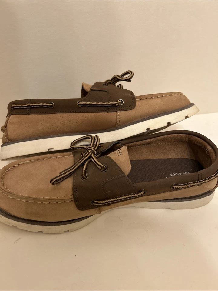 Zapatos de barco náutico Sperry Top Sider para niños talla 5,5 años beige/marrón ¡Bonitos!! Foto 2 de 4