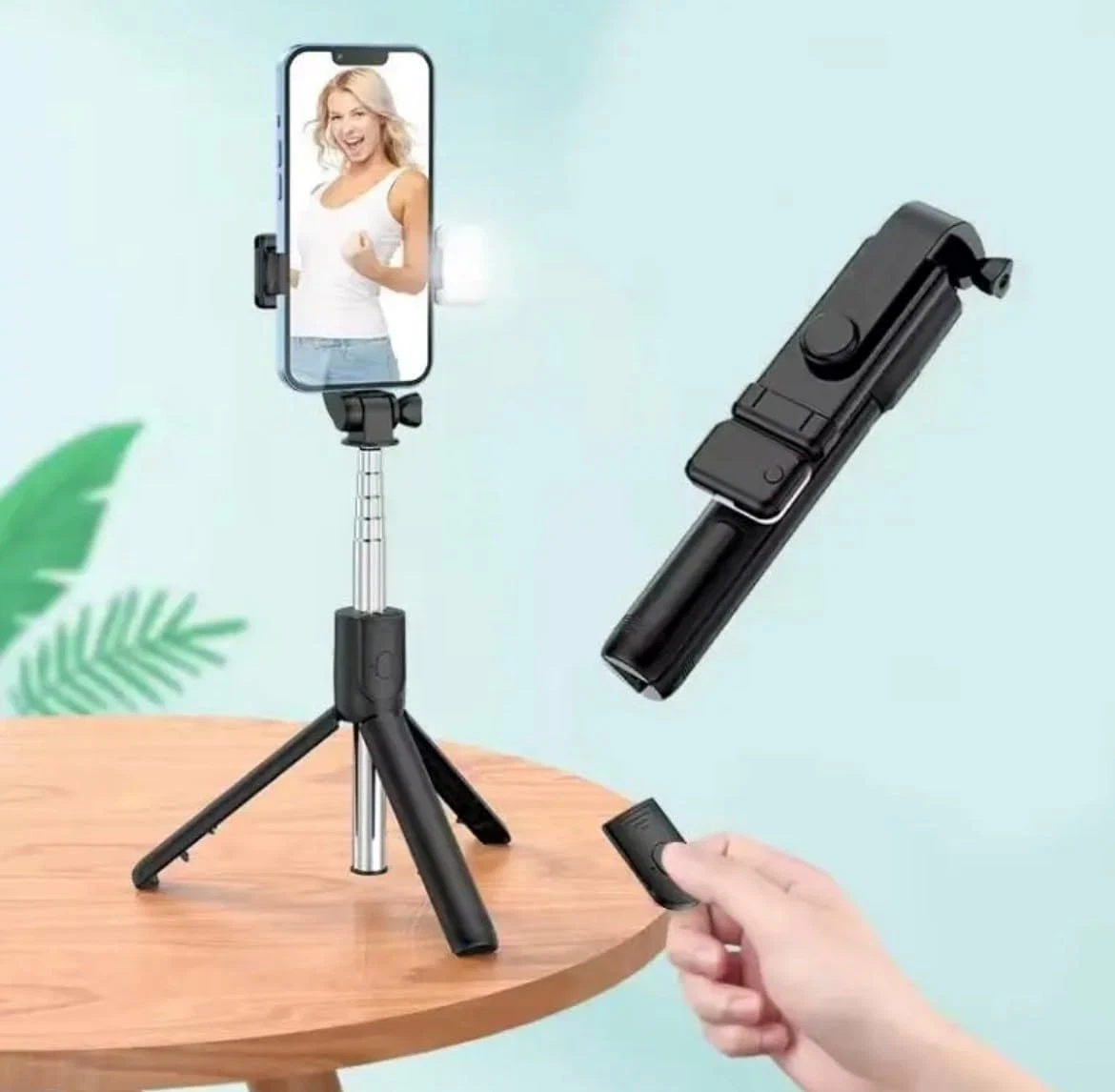 Orco Selfie Stick Tripod with Remote and LED Fill Lights – 90 CM Height, Black