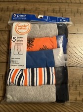 NIP WONDER NATION BOYS COTTON BOXER BRIEFS 5 PACK XL 14-16 