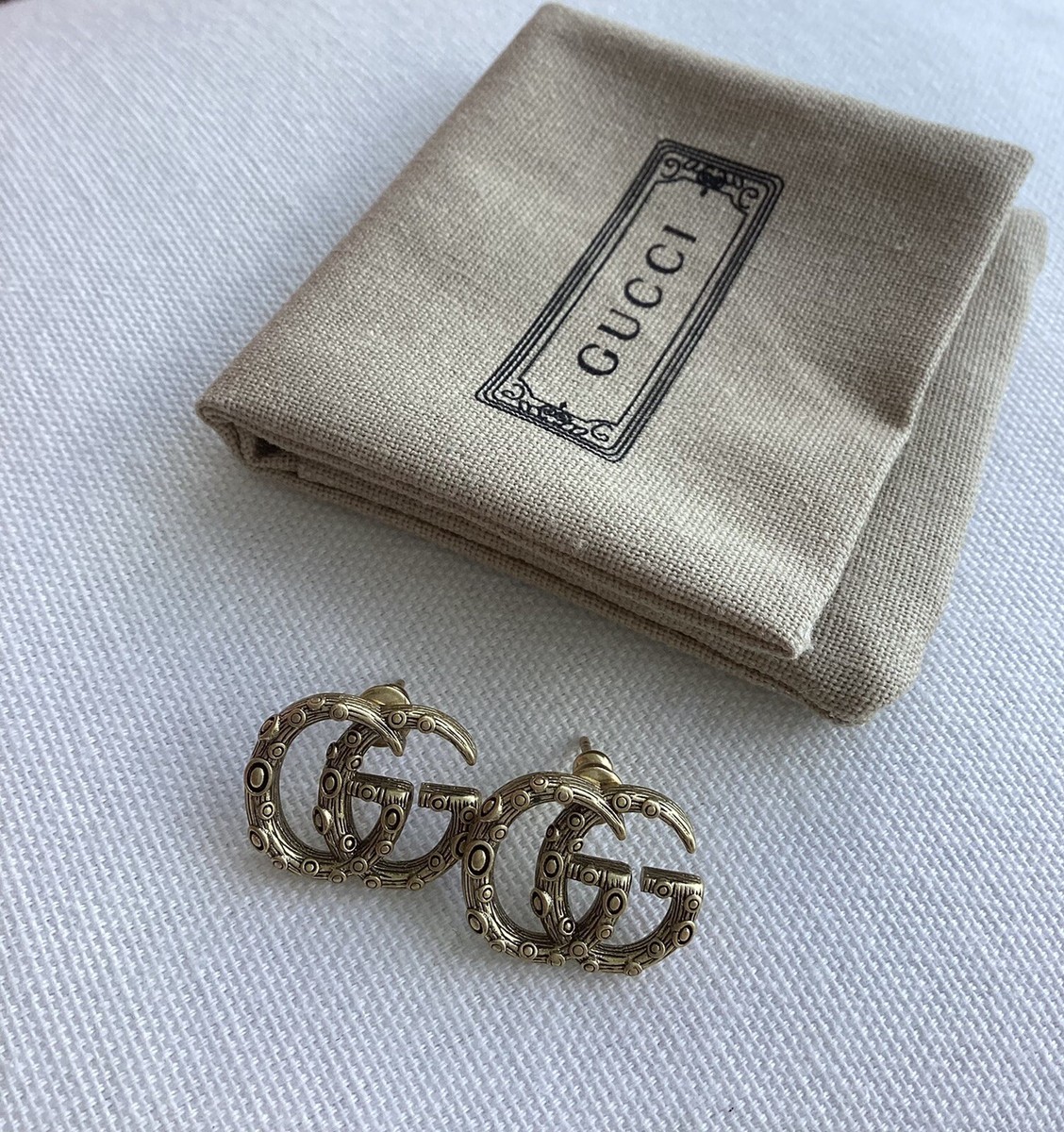 【GUCCI】Gucci GG sterling silver earrings★ピアス Gucci Sterling Silver Interlocking G Stud Earrings