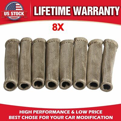 Superfastracing 8x Black 1200/° SPARK PLUG WIRE BOOTS HEAT SHIELD PROTECTOR SLEEVE SBC BBC