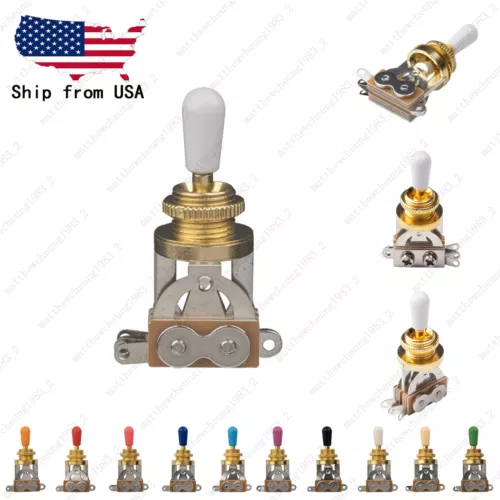 11 COLOR Gold 3-Way Short Toggle Electric Guitar Switch Selector For Gibson Epi
