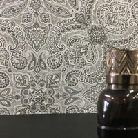 Eur 2,62/Qm / Vliestapete Eazybelly Orientalisch Paisley Grau Silber NW9097