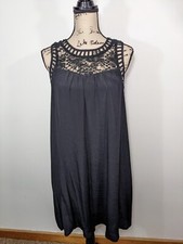 NWT Allison Joy Evereve Alisha Shift Dress Lined Crochet Neck Sleeveless Small