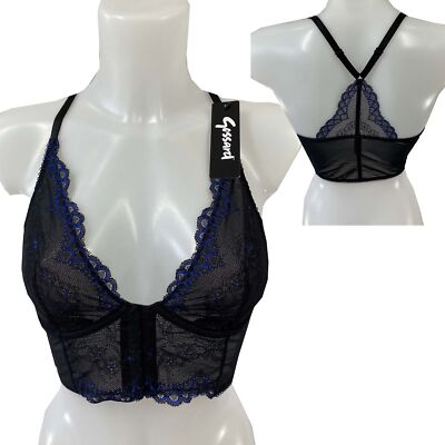 Gossard BH Lace Longline V-Bügel BH mit Frontverschluss Gr. 70C Black/ Electric