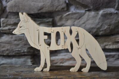 Fox Natural Wood Puzzle Amish Made 