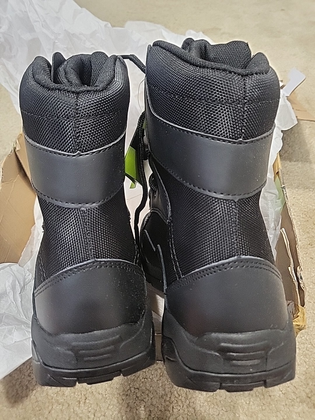 Interceptor Men's Black Leather Tactical Steel Toe Force Boots Sz 8.5