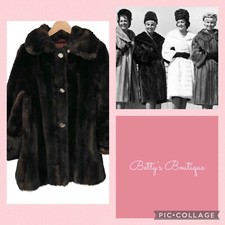 Astraka Of London Vintage Coat Size 14 Faux Fur Dark Brown Teddy 60s 70s Jacket