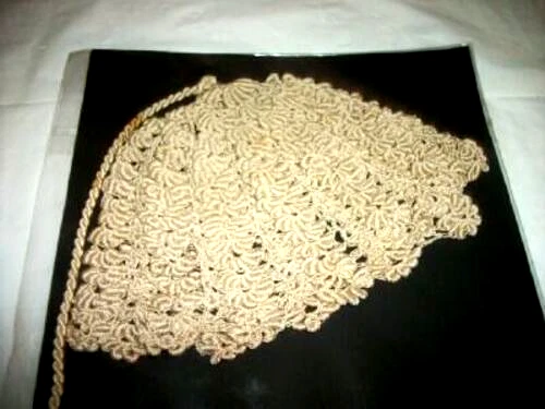 GORRA VICTORIANA ANTIGUA SEDA CRUDA BEBÉ GORRO GANCHILLO SEDA HECHA A MANO 1900s Foto 3 de 4