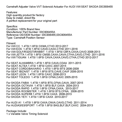 STEUERVENTIL NOCKENWELLE Für AUDI A1 A3 SEAT SKODA VW GOLF PASSAT TOURAN 1.4 1.6 - Bild 11 von 11