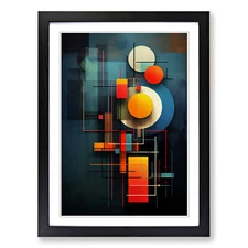 Bauhaus Digital Framed Canvas Wall Art Print Poster Picture, Home Decor