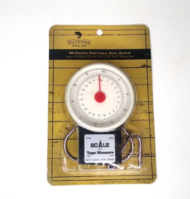 Outdoor Angler  Fishing Weigh Hanging Scale 50 lb Fish Scale, 39'' Measuring Tape