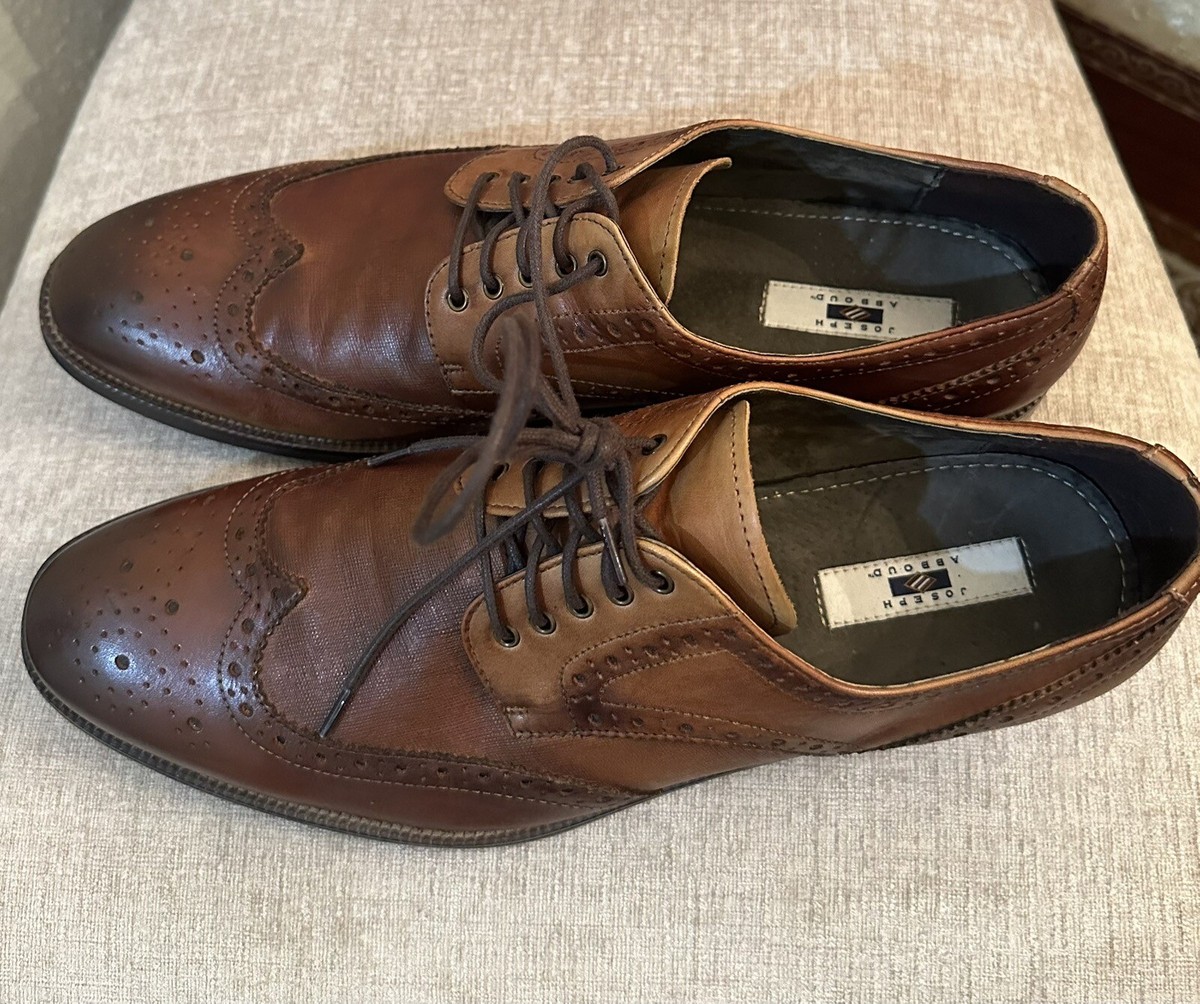 Joseph Abboud Brown Leather Oxfords with Lace-Up Design Joseph Abboud Leather Shoes | Groupon Goods main image 2