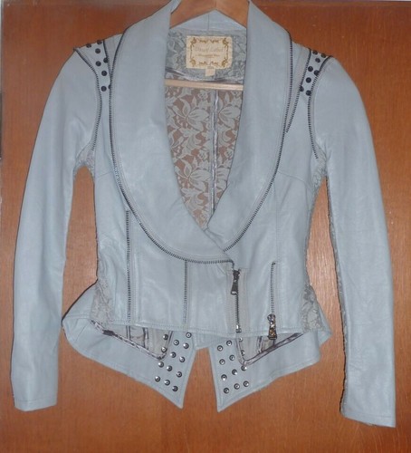 ARROGANT CAT 'DAWN LABEL' QUIRKY LEATHER/LACE JKT - SIZE P - GOOD ORDER - Foto 2 di 11