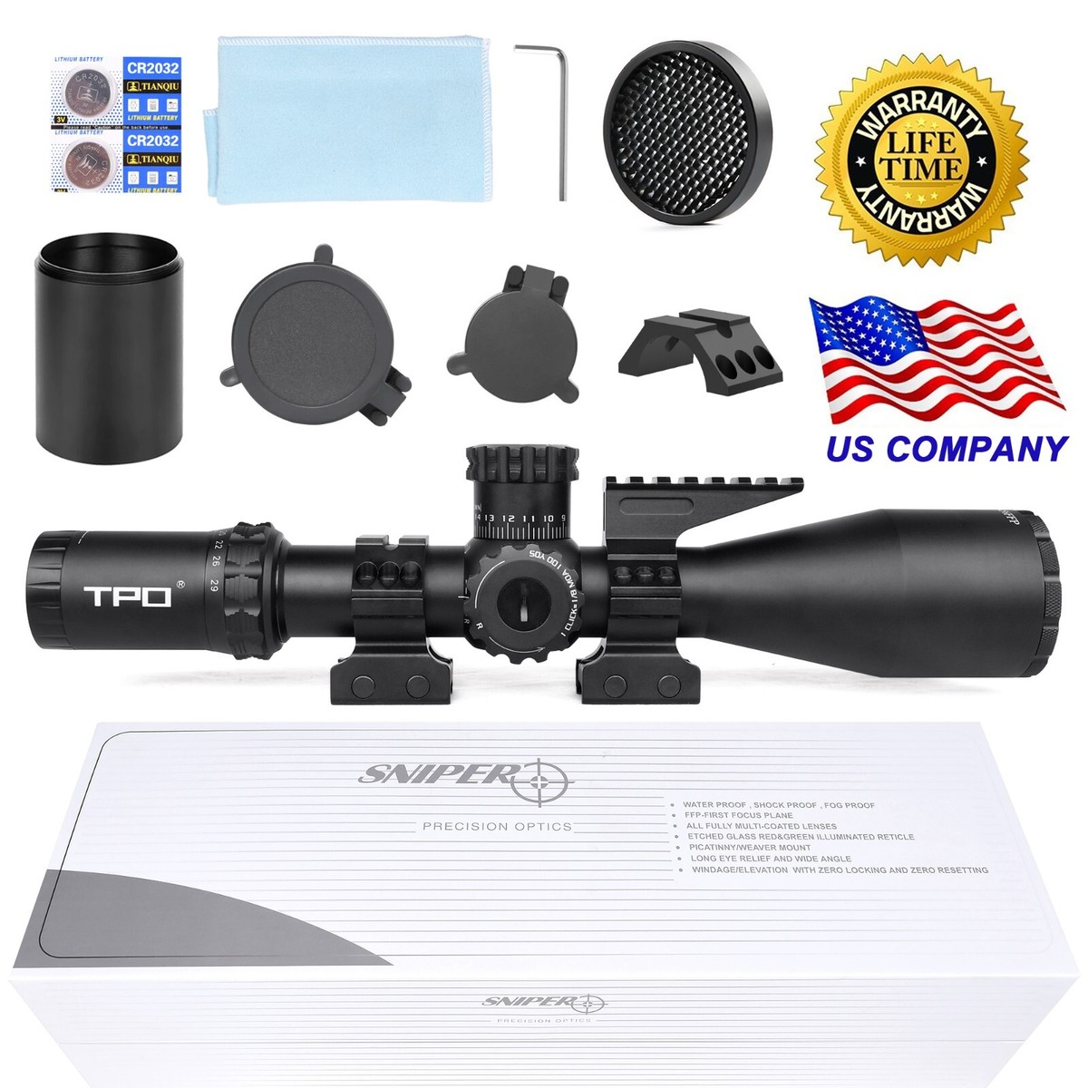 Sniper 4.7-29x56mm FFP Hunting Scope 35mm Tube Side Parallax