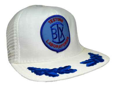 Vintage BIX Testing Laboratories Hat Cap Snap Back White