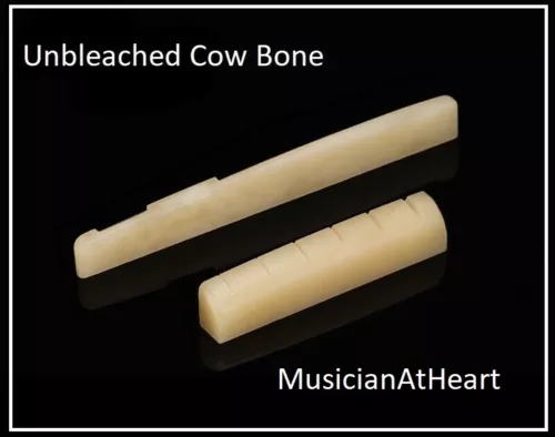 MusicianAtHeart Unbleached Bone Nut and Saddle Set made for WASHBURN Guitars 