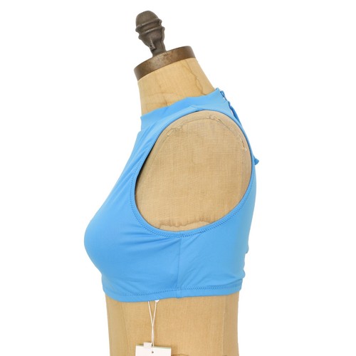 Top ANDIE The Venice cuello alto talla S azul natación separados #AT152 NUEVO CON ETIQUETAS B57 - Imagen 4 de 6